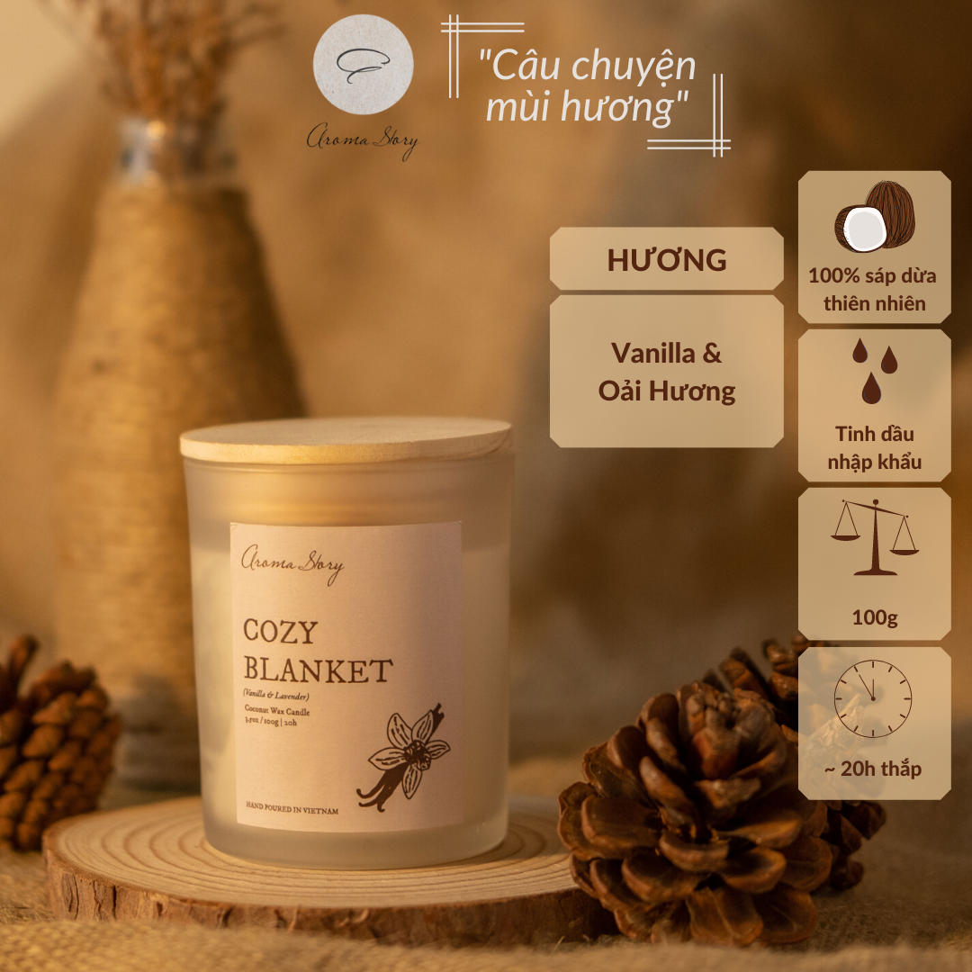 [8 Hương] BST Nến Thơm Cốc Thủy Tinh Nắp Gỗ Nhiều Hương Thơm Aroma Story 100g