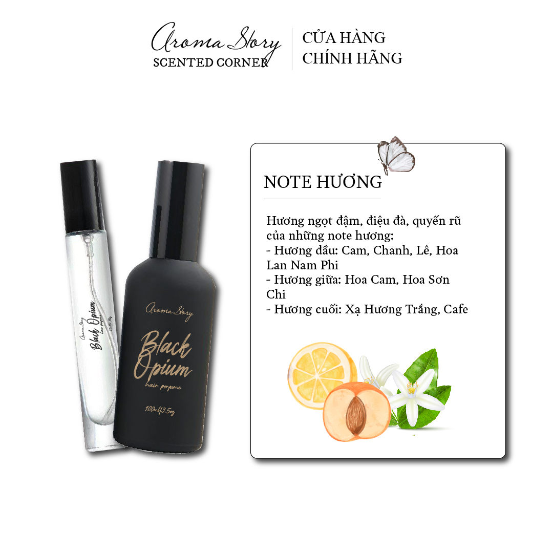 Nước Hoa Tóc Hương Nước Hoa Nổi Tiếng Bleack Opium Aroma Story 10ml/100ml